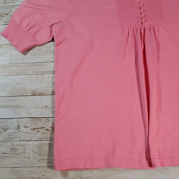 NEW Designers Originals Pink Short Sleeve Sweater Cotton Stretch Petite Medium - Picture 5 of 9